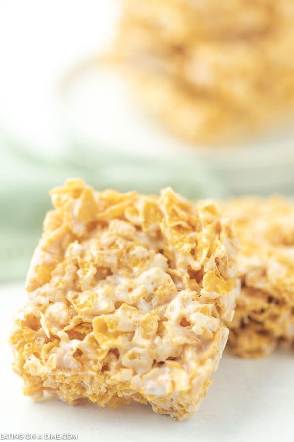 Close up image of cornflake bars. 