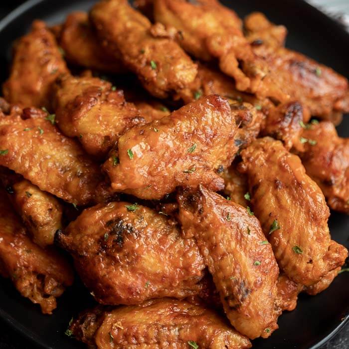 Plate of chicken wings. 