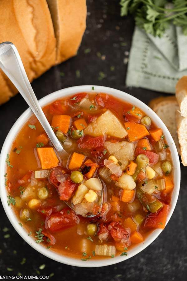 Slow Cooker Vegetable Soup - Food Dolls