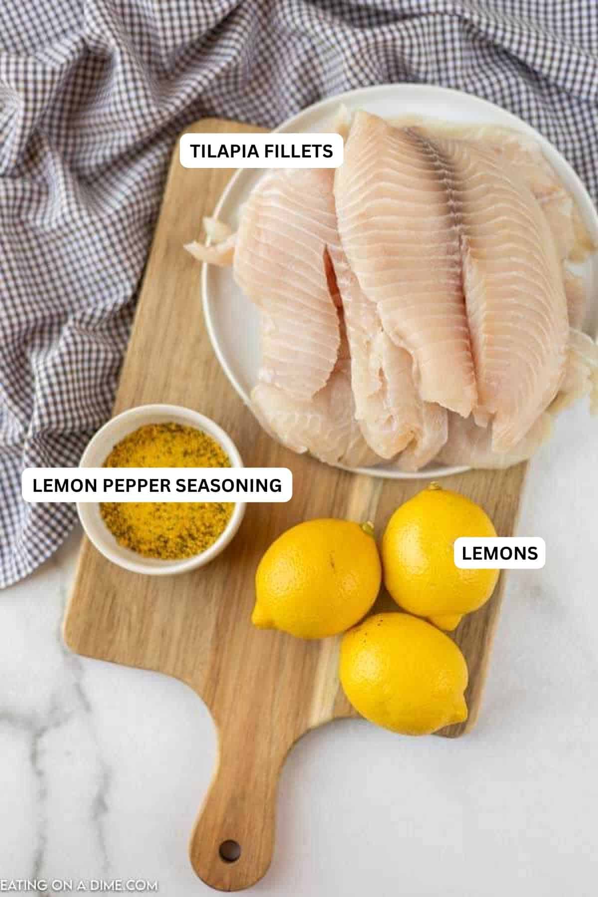 Make this easy baked tilapia recipe. Cooking tilapia is so quick that dinner will be a breeze. This healthy tilapia recipe will be a hit with the family. Learn how to cook tilapia in oven. Once you know how to bake tilapia, it's so quick and easy. Find easy tilapia recipes. Ingredients for recipe: tilapia, lemon pepper seasoning and lemons.