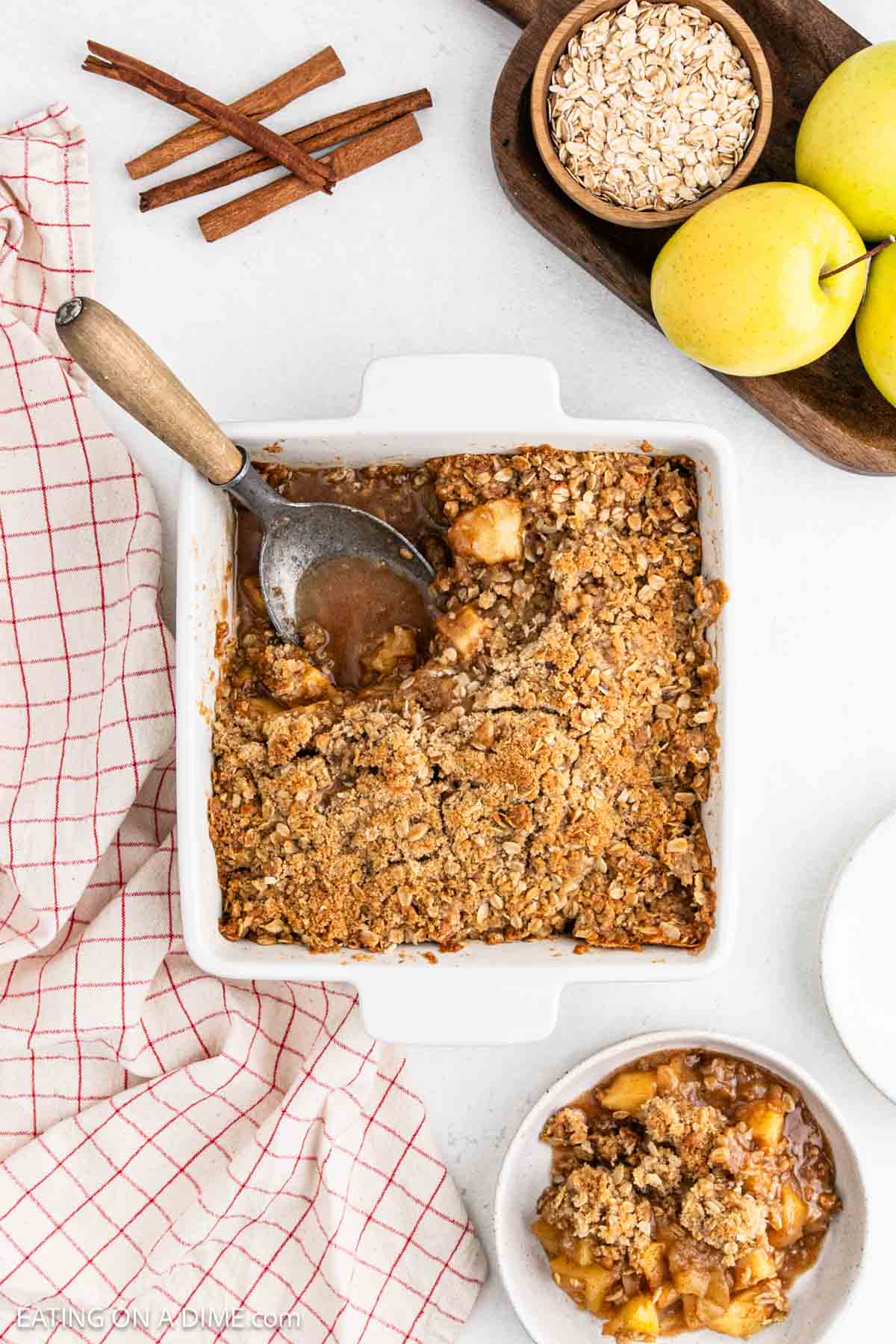Baked dessert in a 8x8 baking dish. 