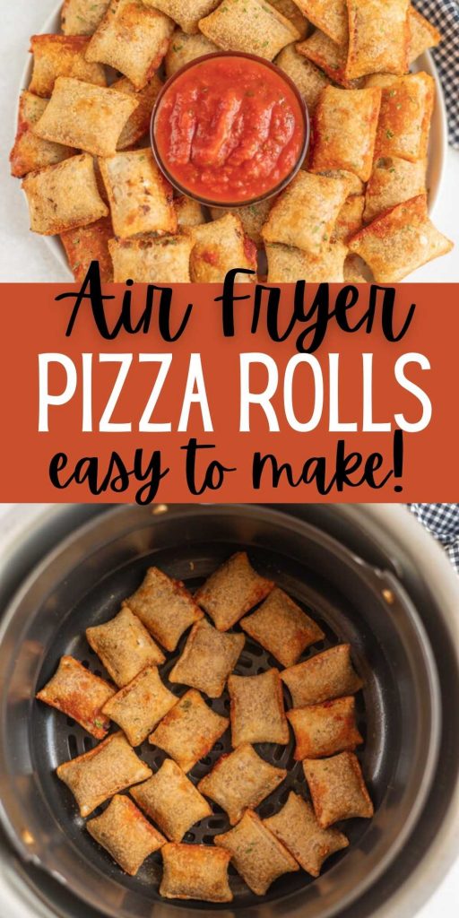 Learn how to cook frozen pizza rolls in the air fryer that are perfect every time! It's the best way to make crispy pizza rolls (homemade or frozen)! You will love this simple but delicious air fryer pizza rolls. #eatingonadime #pizzarecipes #pizzarolls #airfryerrecipes  
