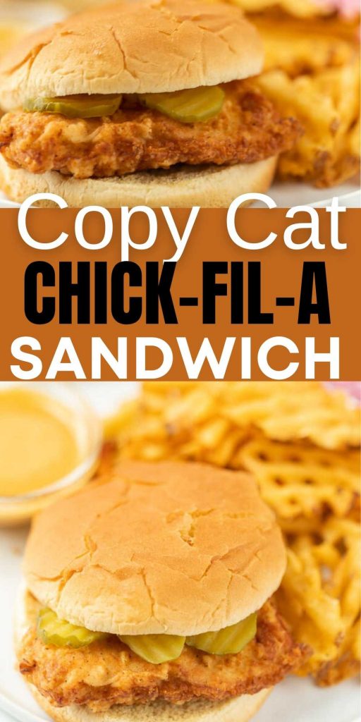 Get to enjoy Chick Fil'A any day of the week (even Sunday) with this copycat Chick Fil'A Chicken Sandwich recipe! You will love this easy copycat sandwich recipes that is easier to make than you think.  #eatingonadime #copycatrecipes #chickfilarecipes #chickensandwiches 
