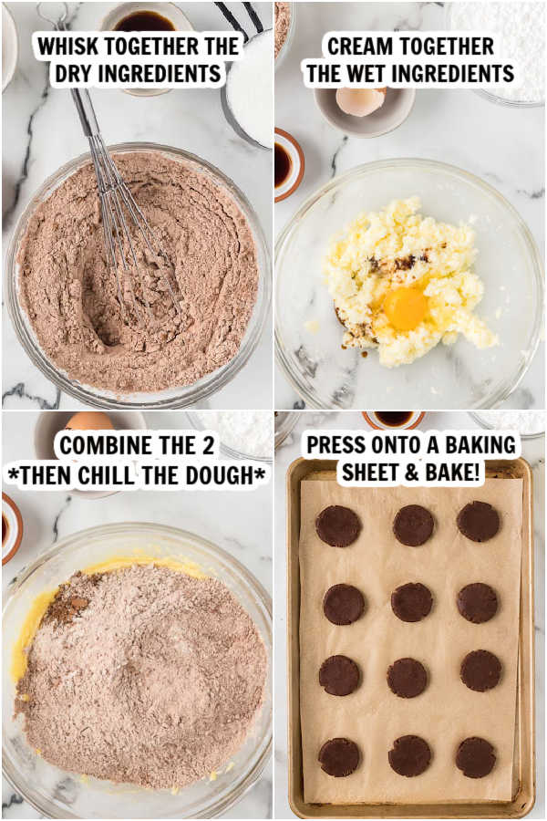 The process of making the cookies. 
