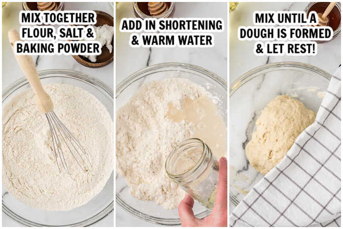 Close up image of preparing the dough 