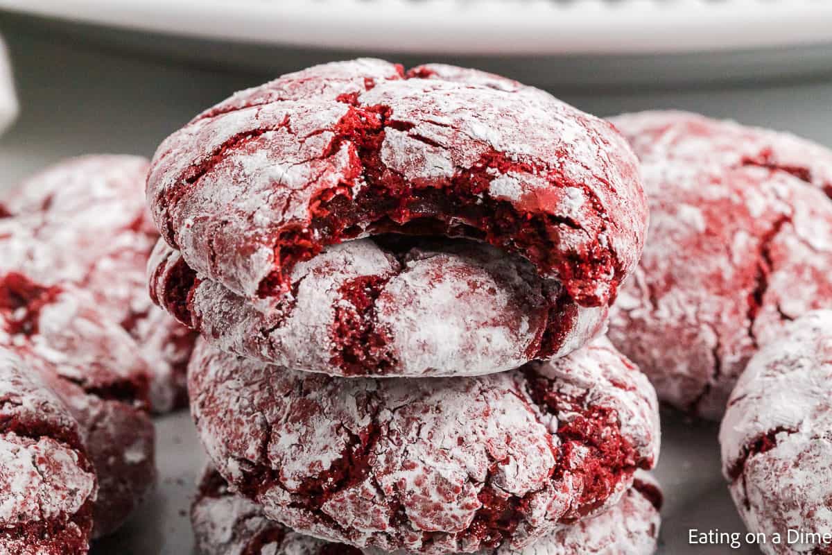 Red velvet Cookies stacked