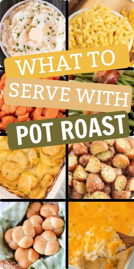 Learn what to serve with Pot Roast.  These are our favorite side dish recipes to serve with a pot roast dinner that everyone loves.  Everyone will enjoy these easy and amazing side dish recipes.  #eatingonadime #sidedishrecipes #potroast #easysides 
