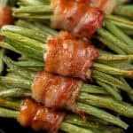 Bacon Wrapped Green Beans on a platter.