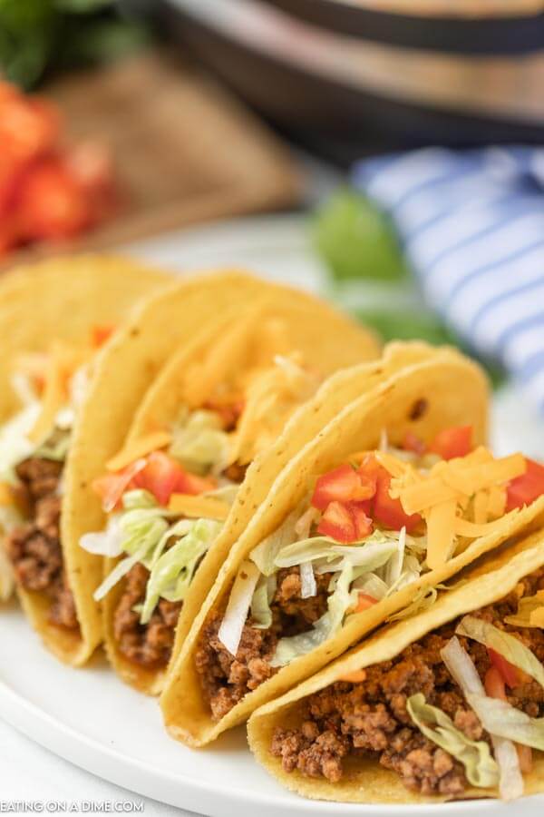 Tacos on a plate ready to enjoy. 