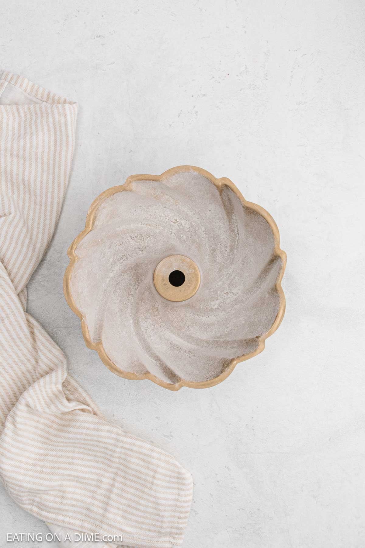 Flour dusted bundt pan.