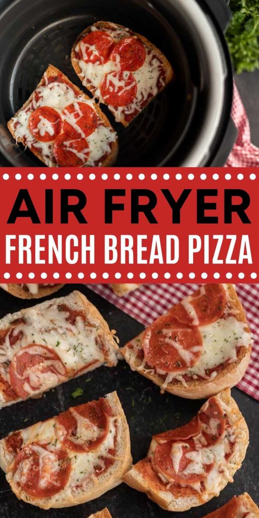 This  Air Fryer French Bread Pizza recipe can be made in minutes with only a few ingredients. Learn how to make this delicious French bread pizza in an air fryer.  This air fryer pizza is crispy and delicious every time.  #eatingonadime #airfryerrecipes #pizzarecipes 
