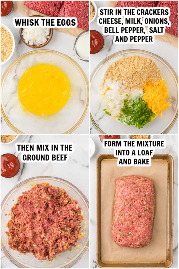 The process of mixing the meatloaf