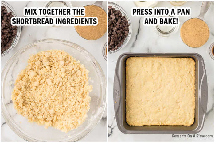 The process of making the shortbread. 