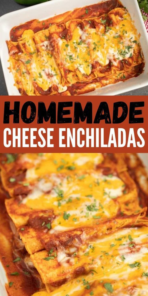 Easy cheese enchiladas are a perfect weeknight dinner! Corn tortillas stuffed with cheese and topped with red sauce.  You will love these easy and authentic homemade cheese enchilada recipe with a homemade red sauce.  They’re easy to make and the entire family loves them too!  #eatingonadime #mexicanrecipes #enchiladarecipes #cheeseenchiladas 
