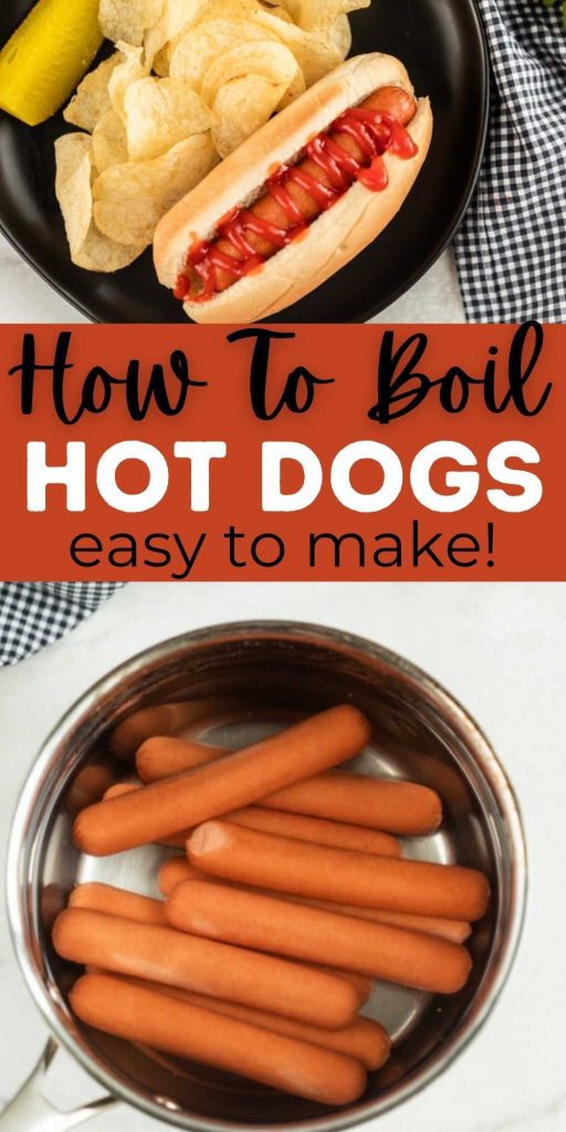 Learn how to boil hot dogs in just minutes. Learn how to a boil hot dogs on the stove top to make an easy and kid-friendly lunch idea or dinner ideas that is super easy to make too! #eatingonadime #hotdogs #boilinghotdogs #howto #lunch #lunchideas #easylunchideas #easylunches #kidslunchideas 
