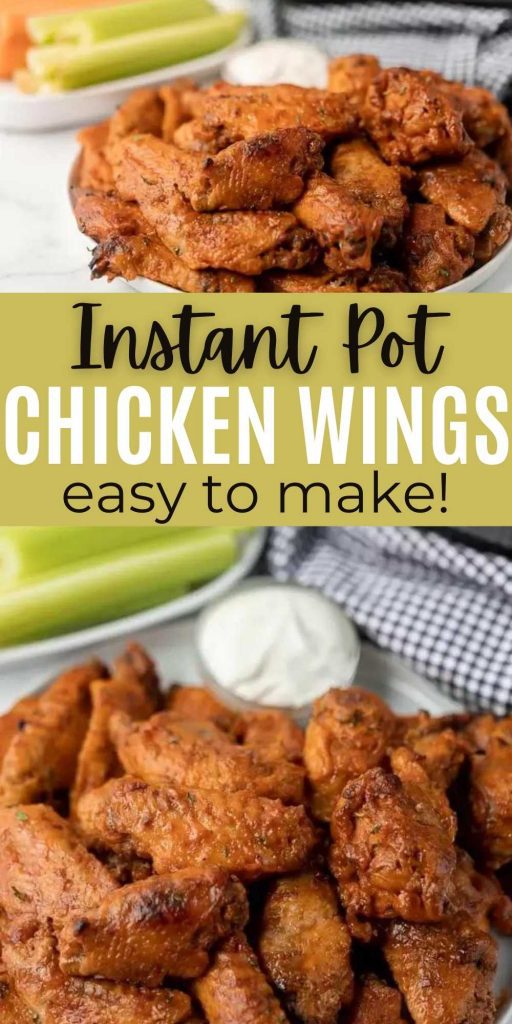Get delicious and quick chicken wings with this Instant Pot Chicken Wings recipe. Game day will be a breeze with Instant pot buffalo chicken wings recipe with buffalo sauce. You’ll love these easy chicken wings recipe.  #eatingonadime #chickenwings #instantpotrecipes #pressurecookerrecipes #chickenrecipes 
