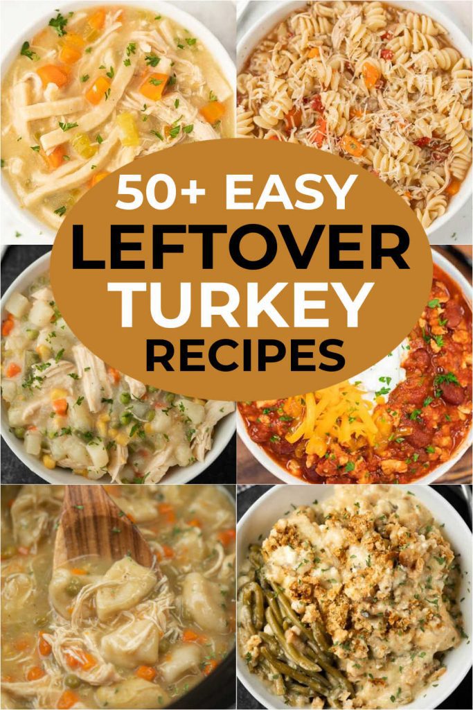 We have the biggest collection of leftover turkey recipes. Find 50+ easy, quick, healthy and delicious turkey leftovers recipes that your family will love. You’ll find a variety of soup, casserole and crock pot recipes.  Plus amazing sandwiches that the entire family will love.  Save that leftover turkey this year and make one of these recipes.  #eatingonadime #turkeyrecipes #leftovers #holidays 
