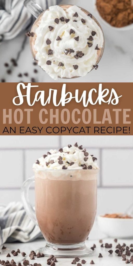 Love Starbucks but not the price? Learn how to make Starbucks Hot Chocolate Recipe at home that tastes rich and decadent. This copycat Starbucks Hot Chocolate Recipe is easy to make but tastes just like the one from Starbucks.  #onecrazymom #starbucksrecipes #drinkrecipes #copycatrecipes #hotchocolate 
