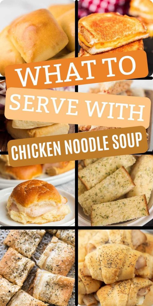 Here are the best side dishes to go with chicken noodle soup! You’ll love these easy sides to serve with your favorite chicken noodle soup recipe.  You’ll never know wonder what to serve with chicken noodle soup again!  #eatingonadime #sidedishes #chickennoodlesoup #sidedishrecipes 
