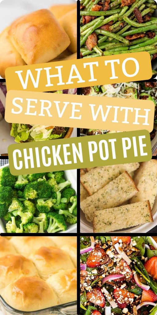 Here are the best side dishes to go with chicken pot pie! You’ll love these easy sides to serve with your favorite chicken pot pie recipe.  You’ll never know wonder what to serve with your favorite chicken pot pie recipe again!  #eatingonadime #sidedishes #chickenpotpie #sidedishrecipes 
