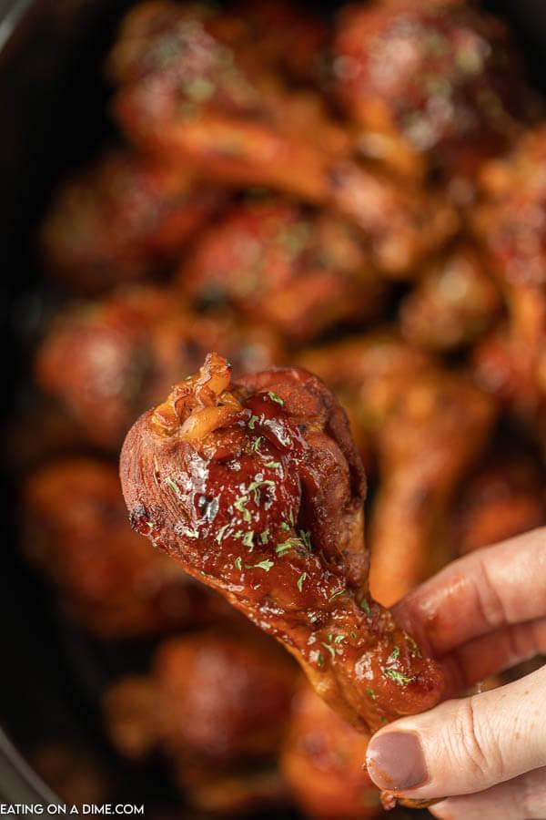 Close up image of cooked drumstick. 