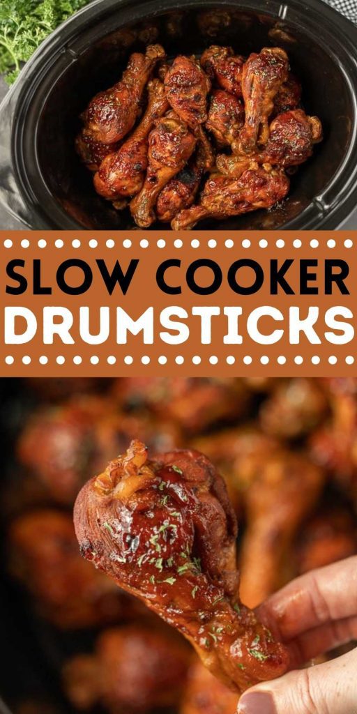 Dinner is a breeze with BBQ Chicken Legs Crock Pot Recipe. The best crockpot meal for parties, game day and more for a delicious meal idea. You’ll love these easy crock pot drumsticks.  This is one of the easiest slow cooke recipes.  Everyone loves these simple chicken legs recipe. #eatingonadime #crockpotrecipes #slowcookerrecipes #drumstickrecipes #chickenrecipes 
