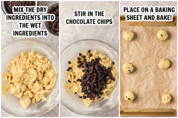 The process of making the cookie dough