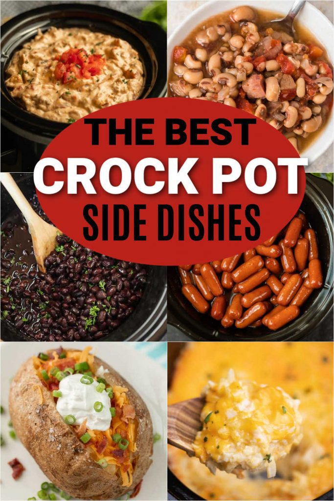 Try these amazing slow cooker side dishes. 25 easy crockpot side dishes that are perfect for busy weeknights. These slow cooker dish dish recipes for perfect for Christmas, Thanksgiving or for a BBQ.  Everyone loves these easy side dish recipe.  #eatingondime #crockpotrecipes #sidedishrecipes #slowcookerrecipes 
