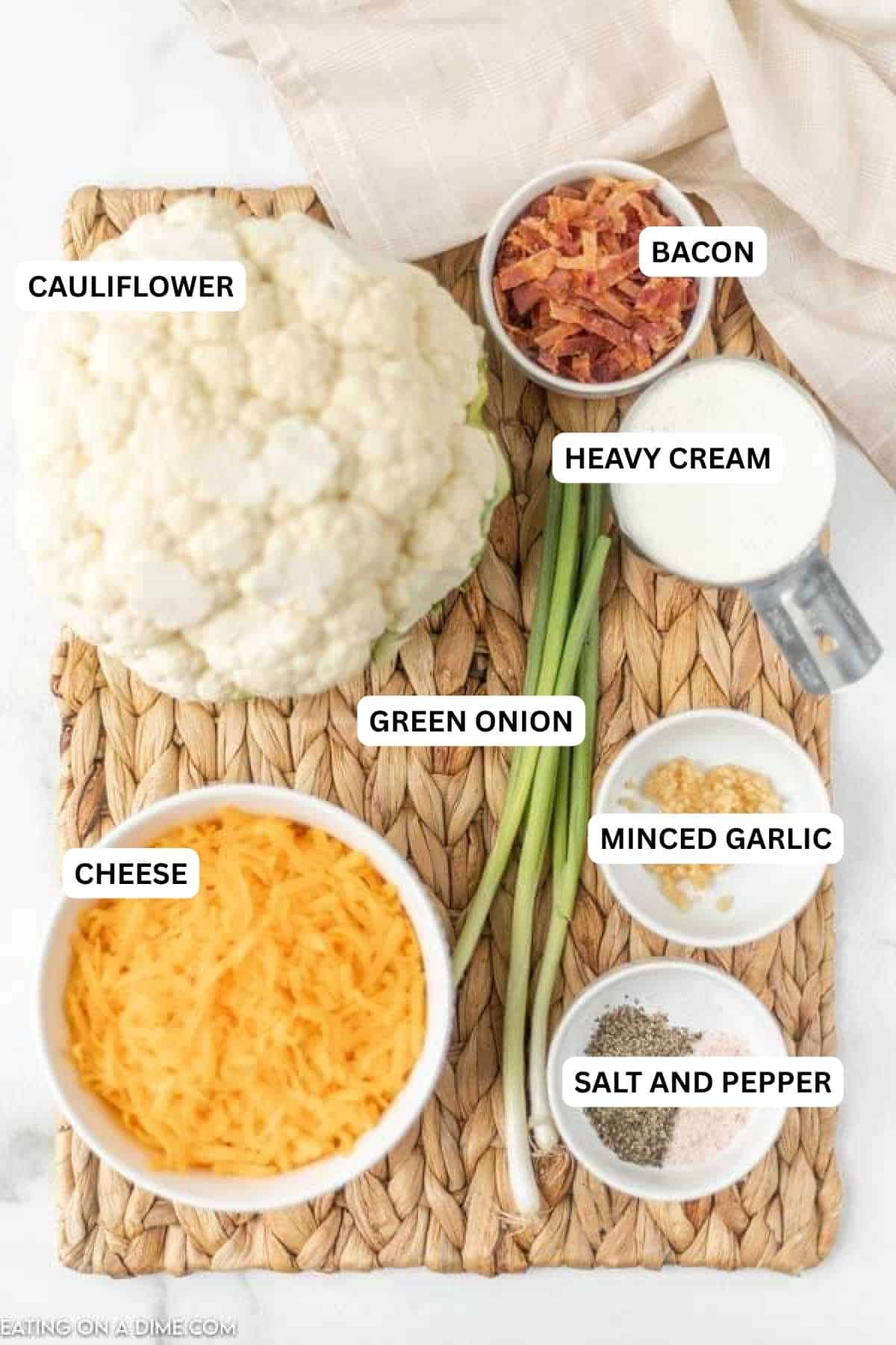 You can enjoy a bowl of creamy and delicious Crock Pot Cauliflower Soup Recipe without any guilt. This soup tastes like comfort food and is so flavorful. Ingredients for recipe: cauliflower, bacon, heavy cream, green onion, garlic, cheese, salt and pepper.