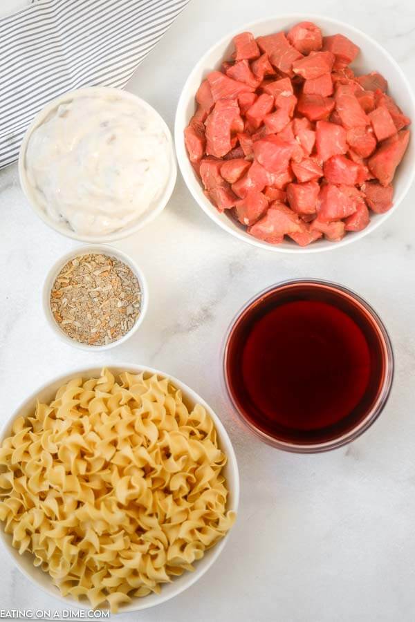 Ingredients mandatory - stew meat, onion soup mix, cream of mushroom soup, red meat broth, cooking wine, corn starch, egg noodles  Instant Pot Pork Burgundy Recipe instant pot beef burgandy 1