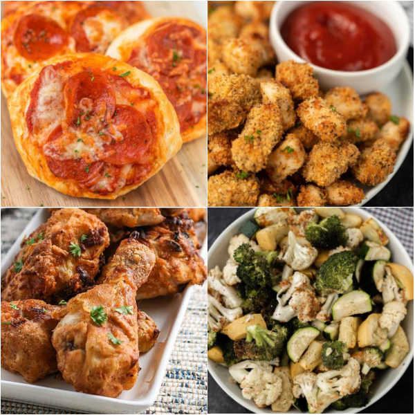 These air fryer recipes for beginners are perfect to get you started with your new air fryer. If you are wondering where to begin, try one of these 37 easy recipes. These recipes range from healthy recipes, to easy dinner recipes, chicken recipes and dessert recipes too! #eatingonadime #airfryerrecipes #easyrecipes 
