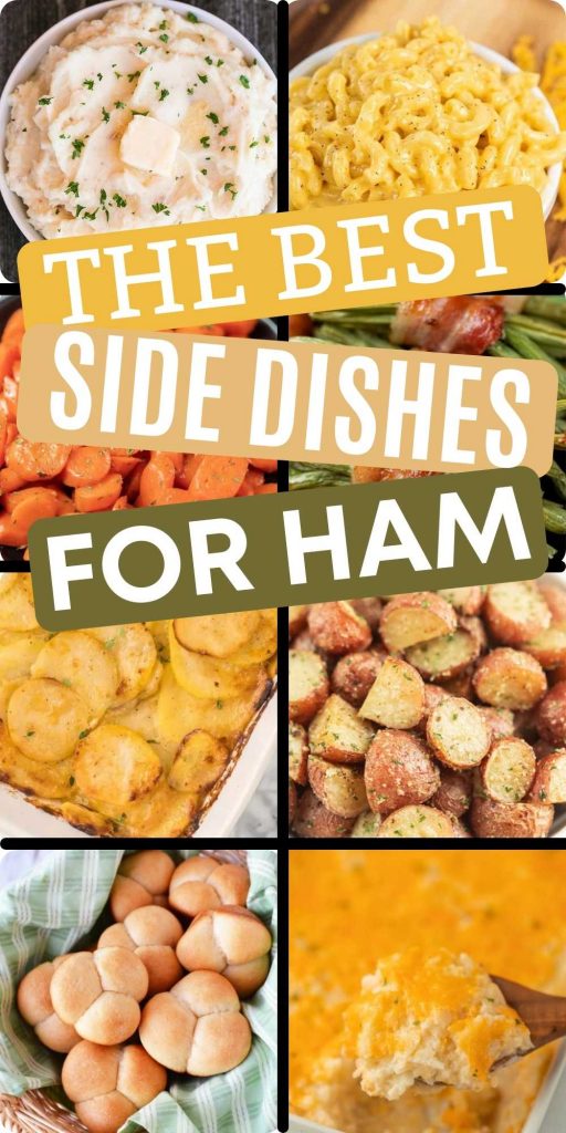What to serve with ham. We have 39 of the best side dishes for ham that are easy to make and delicious. Try the best ham dinner sides that is perfect for Christmas, Easter or anytime of the year.  #eatingonadime #sidedishes #sidedishrecipes #ham #hamsides 
