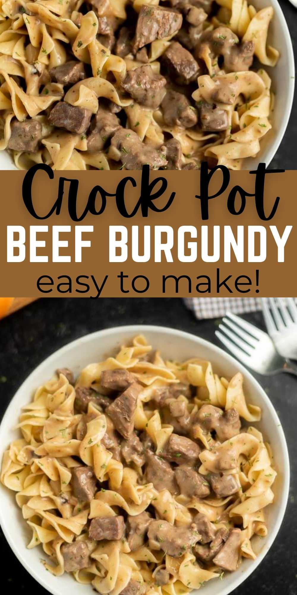 Try Easy Crock Pot Beef Burgundy Recipe for a simple meal with only 4 ingredients. Beef Burgundy Slow Cooker Recipe has a rich flavor sure to impress! You are going to love this slow cooker beef burgundy recipe that is super easy to make too! #eatingonadime #crockpotrecipes #slowcookerrecipes #beefrecipes 
