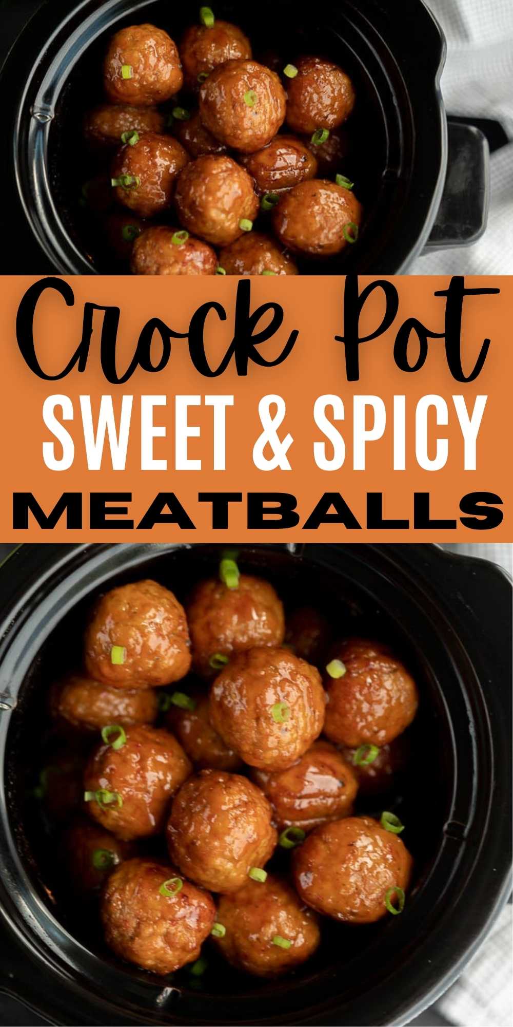You are going to love this easy Crockpot Sweet and Spicy Meatballs Recipe. Only 4 ingredients are needed and its the perfect appetizer or dinner for your family.  This slow cooker recipe with frozen meatballs is super simple to make and packed with flavor too.  #eatingonadime #crockpotrecipes #slowcookerrecipes #meatballrecipes #asianrecipes 
