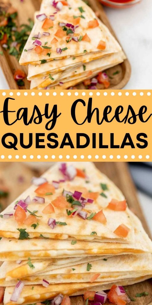 The easiest cheese quesadilla recipe. These cheese quesadillas are done in 2 minutes and are delicious too! You will love this easy Mexican recipe that the entire family will love.  #eatingonadime #mexicanrecipes #easyrecipes #quesadillas 