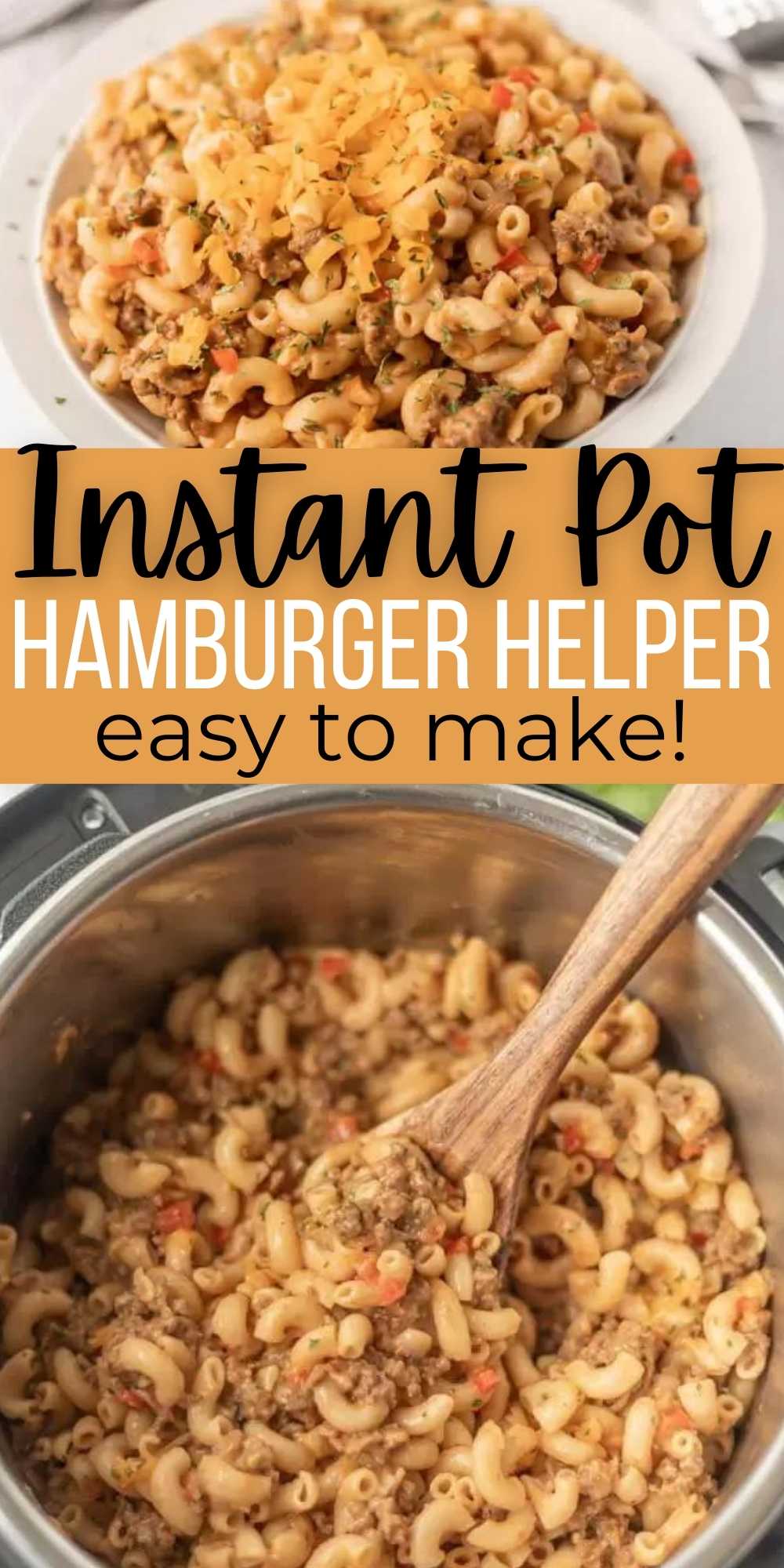 Homemade instant pot hamburger helper recipe gets dinner on the table in just minutes. Try Instant Pot Hamburger Helper Recipe for a meal to impress. This Pressure Cooker Hamburger Helper is better than the boxed stuff! #eatingonadime #instantpotrecipes #beefrecipes 
