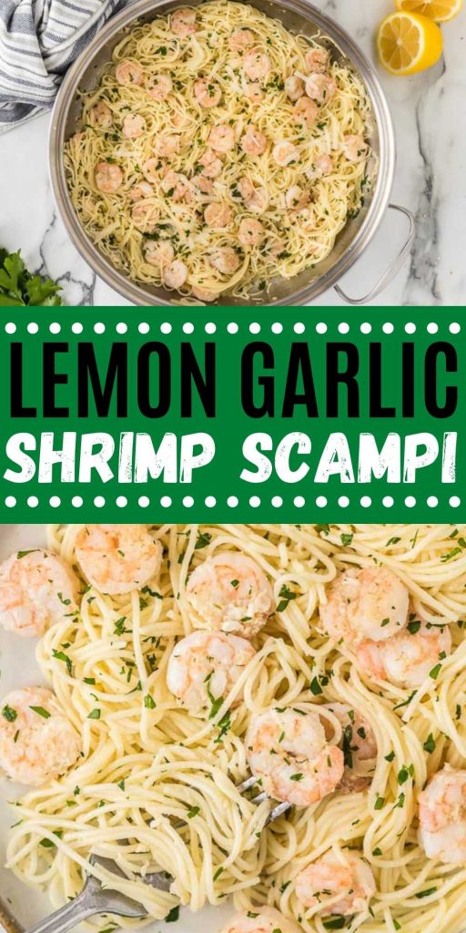 You are going to love this Lemon Garlic Shrimp Scampi Recipe. It is a simple and quick recipe. The perfect healthy and easy meal idea ready in 10 min. You are going to love this easy to make shrimp scampi recipe without wine.  #eatingonadime #seafoodrecipes #shrimprecipes #onepanmeals #easydinners 
