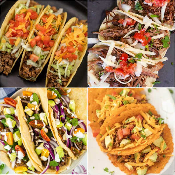 Try these super easy Taco night Ideas for Mexican Monday or Taco Tuesday. We have the best Taco night recipes and tips for an easy meal. You’ll love these ideas for families dinners or to feed a crowd.  All these recipes are easy to make and packed with flavors. #eatingonadime #taconight #mexican #easydinners #tacorecipes 
