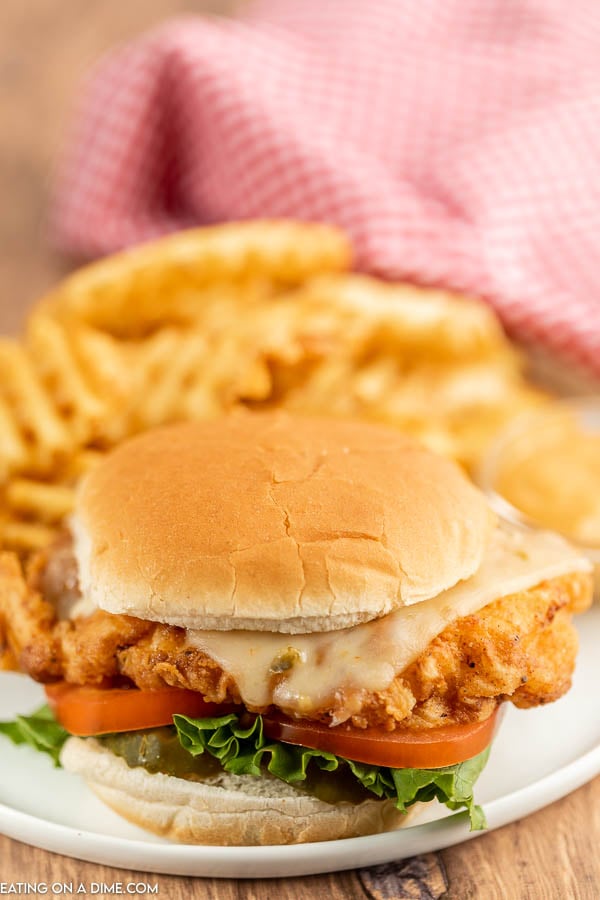 Close up image of Spicy Chicken Deluxe Sandwich. 
