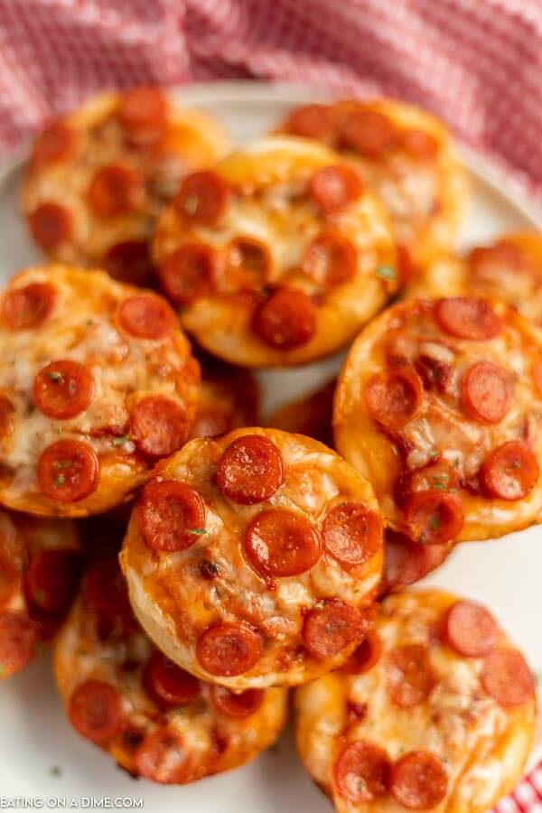 Close up image of pepperoni pizza cupcakes