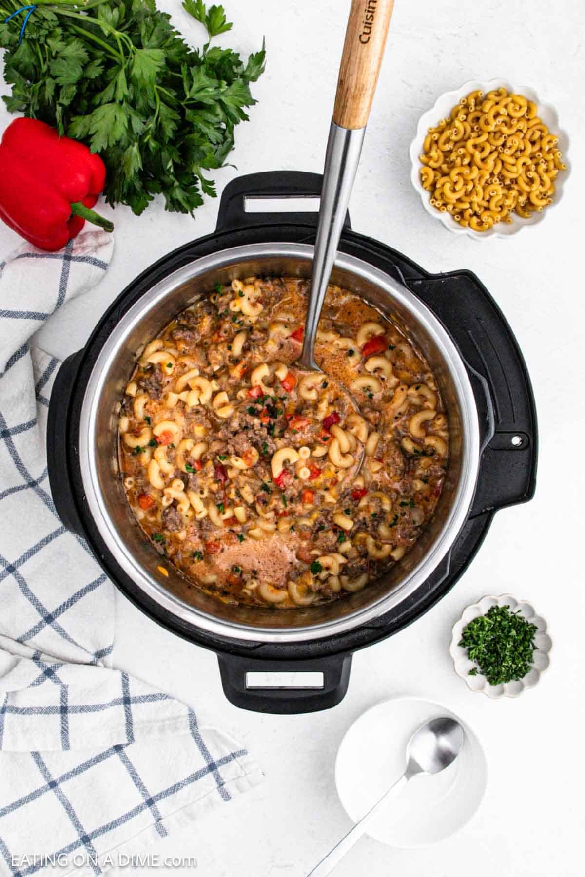 Cooked recipe in the instant pot.