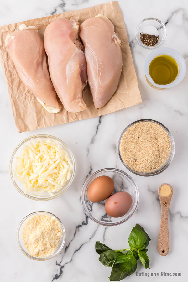 Ingredients for Chicken Parmesan.