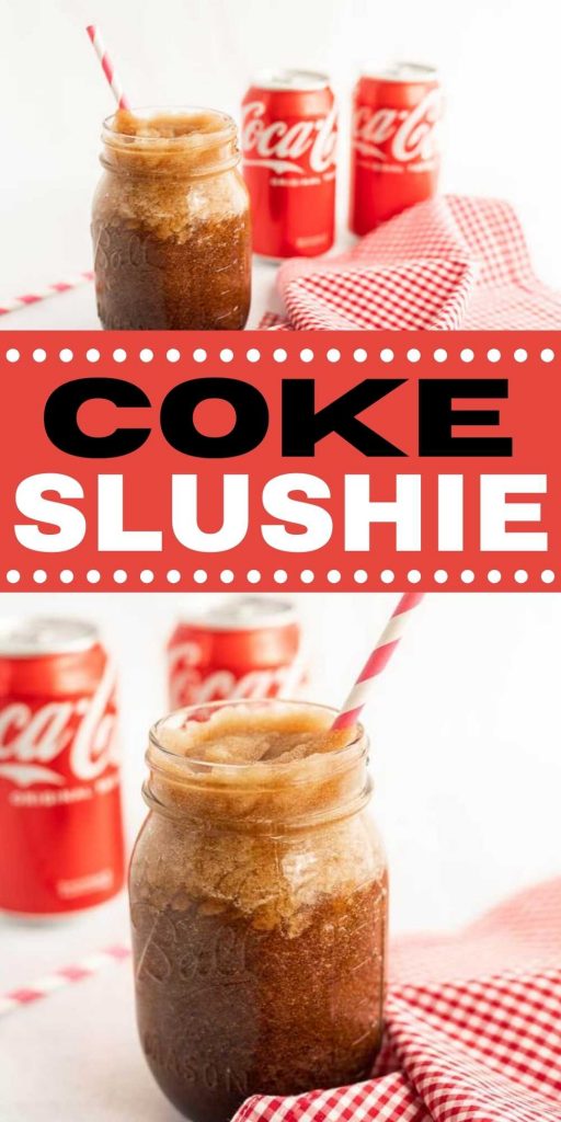 Nothing is better than an ice cold Coca Cola Slushie Recipe! No need to run to the nearest gas station when you can make your own coke Slushie at home with only 1 ingredient.  #eatingonadime #slushierecipes #drinkrecipes #cokerecipes 
