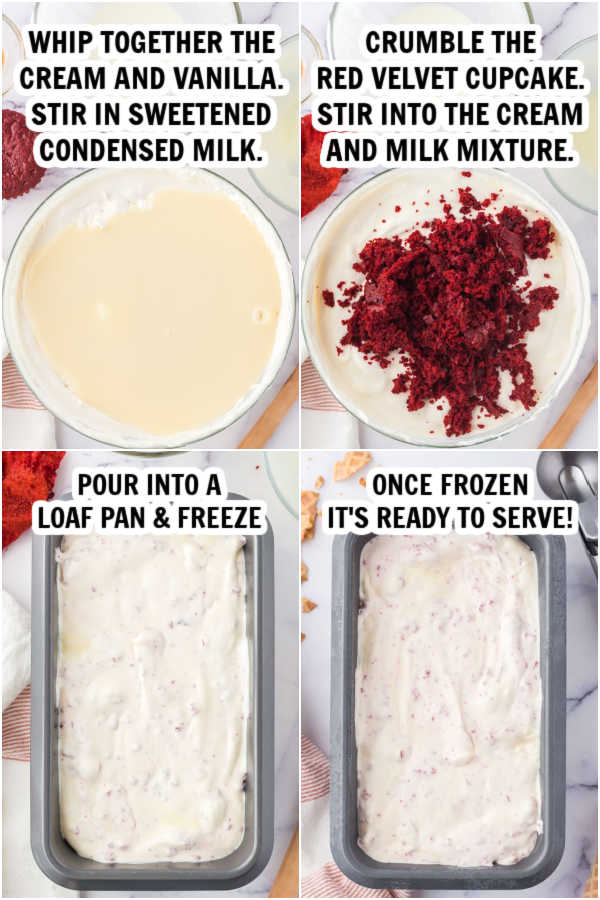 The process of making red velvet ice cream