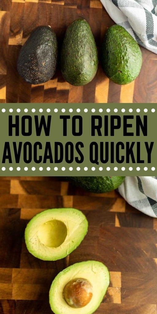 This guide will show you How to Ripen Avocados quickly. We will also show you how to choose the right one at the store and storing avocados. You love learning how to ripen avocados fast so you can use them in your favorite recipes. #eatingonadime #avocados #ripenavocados #howto 
