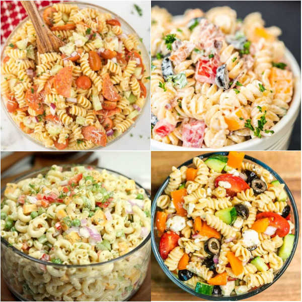 These easy and delicious cold pasta salad recipes are easy to make and packed with flavor. Choose from tons of varieties that are delicious. You will love this classic, creamy and ranch based pasta salad recipes.  You find one that you and your family will love.  #eatingonadime #sidedishes #pastasalads 
