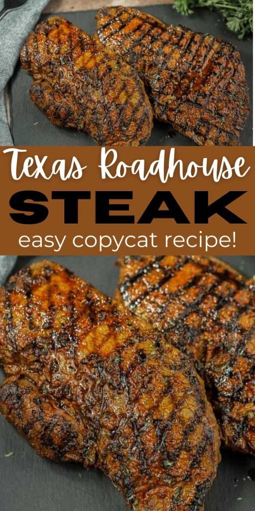 Try this simple Copycat Texas Roadhouse Steak Recipe. Texas Roadhouse is our favorite place to get a steak and now we can make them at home. You will love this easy to make Texas Roadhouse Steak Seasoning and Steak recipe.  Save money by making this at home.  #eatingonadime #steakrecipes #copycatrecipes #grillrecipes 
