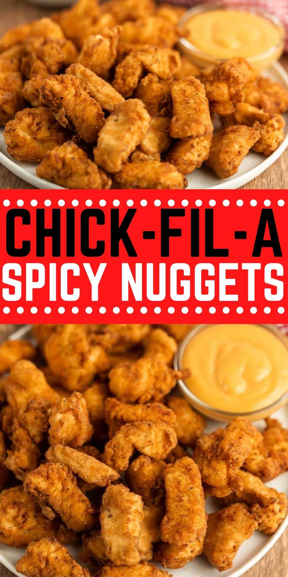 These Chick-Fil-A Spicy Nuggets Recipe is easy to make at home. This copycat spicy nuggets recipe has easy ingredients and taste amazing. The entire family will love these easy to make Spicy Chick-Fil-A nuggets recipe.  #eatingonadime #chickenrecipes #copycatrecipes #chickfilarecipes #easyrecipes 
