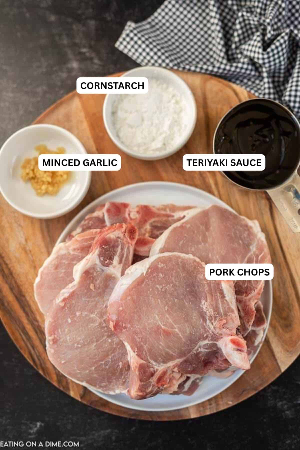 Crock pot teriyaki pork chops recipe is simple and delicious! Your family will gobble this up. Teriyaki pork chops with pineapple make an amazing meal. Try this Pork teriyaki recipe for a quick meal. Slow cooker teriyaki pork chops is loaded with flavor. Slow cooker teriyaki pork recipe is budget friendly! Ingredients for recipe: cornstarch, teriyaki sauce, minced garlic and pork chops.