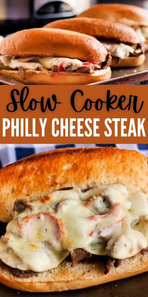 Enjoy a yummy Philly Cheese Steak with little effort when you make this Slow cooker philly cheese steak sandwich recipe. Each bite is flavorful and tasty. You will love this easy crock pot recipe.  #eatingonadime #crockpotrecipes
#slowcookerrecipes #beefrecipes
